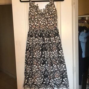 Floral pattern Dress with Nude under